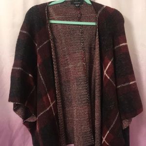 Wool burgundy cape
